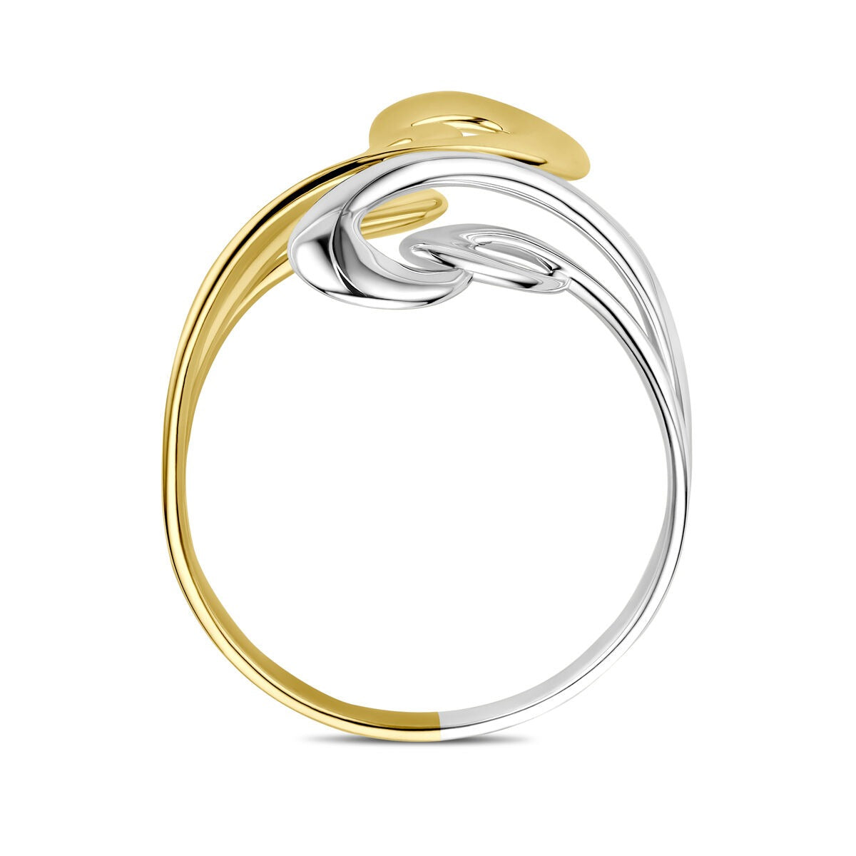 14k Bicolor gouden dames ring