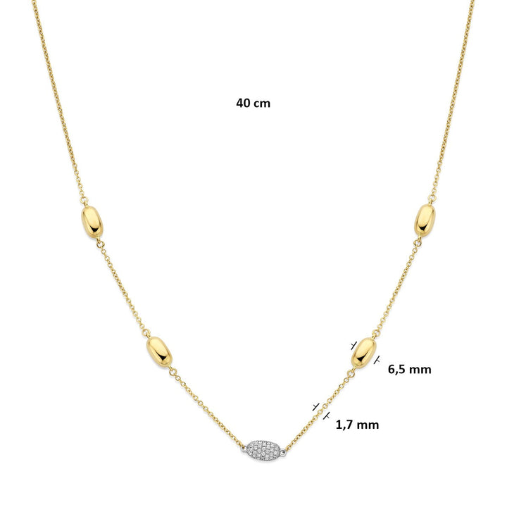 14k Bicolor gouden ketting met diamant 0.80ct