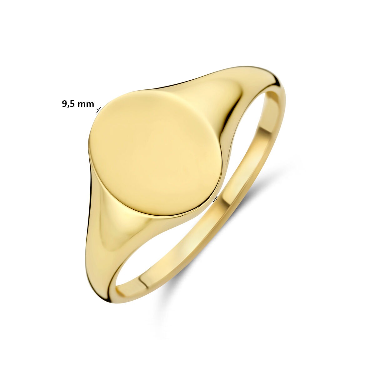 Graveer ring 9k geelgoud ovaal – Dames zegelring zonder steen