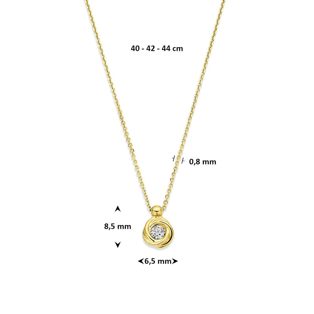 14k Geelgouden ketting met lab grown diamant