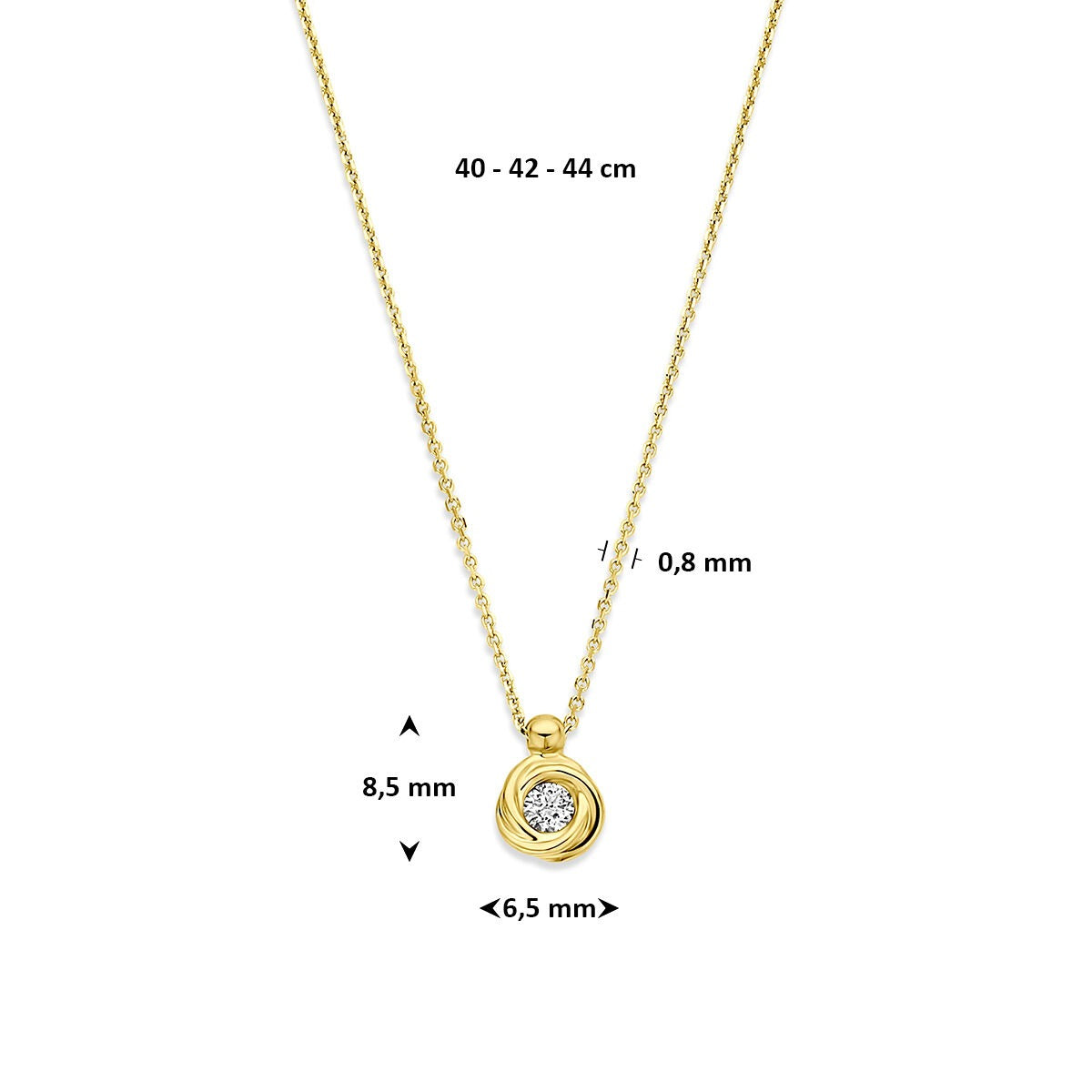 14k Geelgouden ketting met lab grown diamant