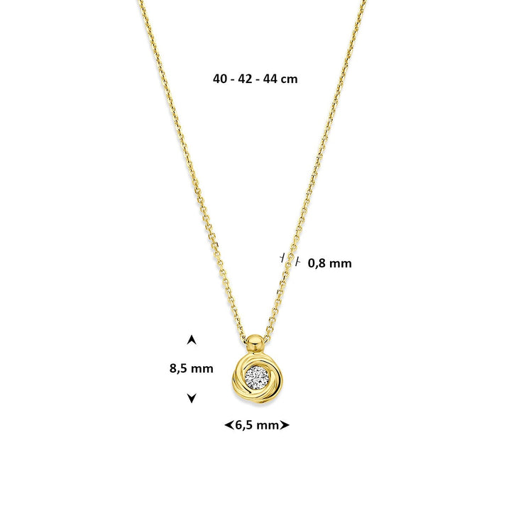 14k Geelgouden ketting met lab grown diamant