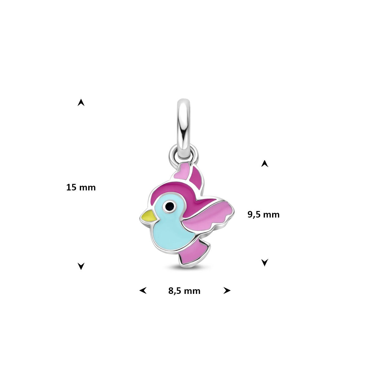 Zilveren kinder hanger met vogeltje – gerhodineerd 925
