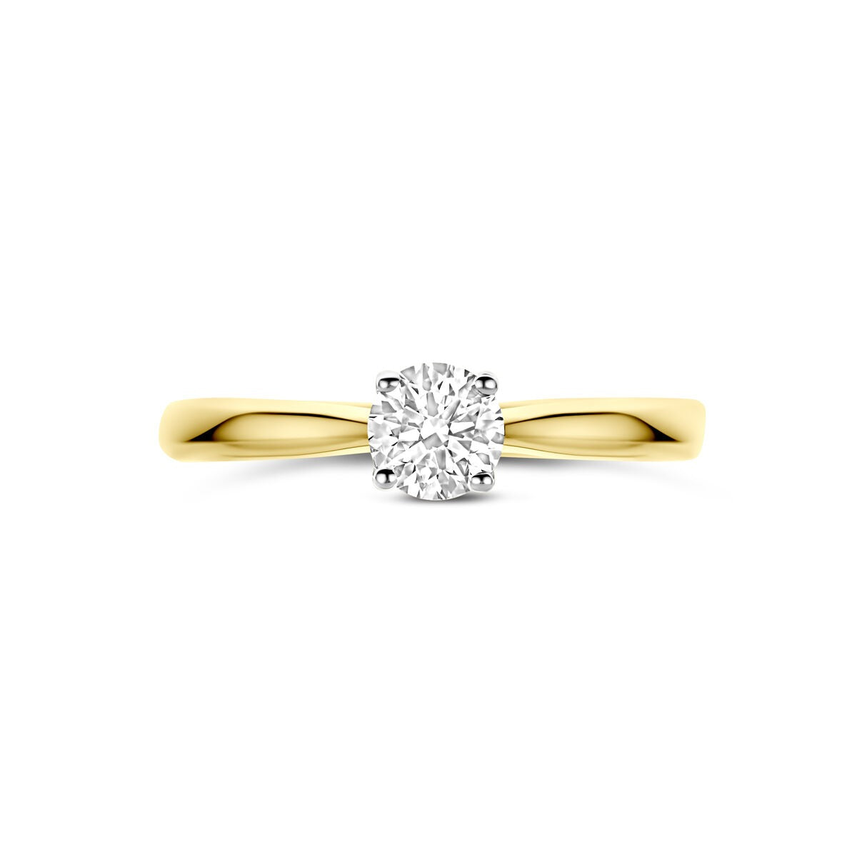 14k Bicolor geel- en witgouden ring met 0.50ct lab grown diamant