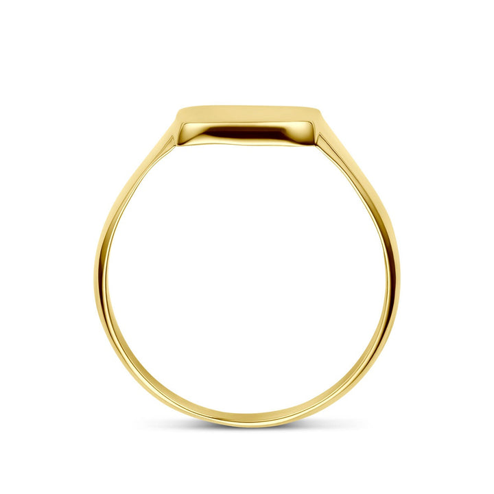 14k geelgouden dames graveerring – 9 x 9.5 mm