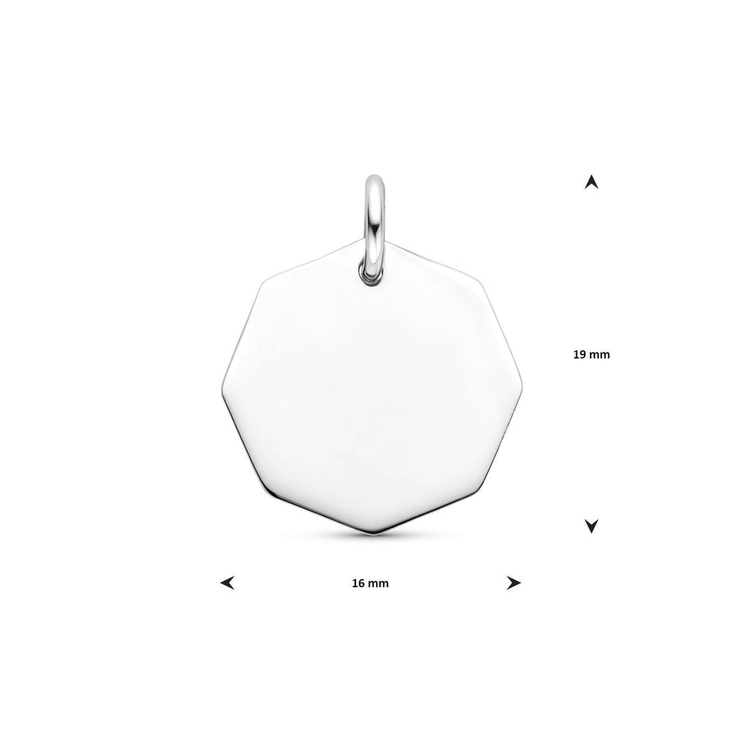 925 Gerhodineerd Zilveren Graveerhanger Vierkant