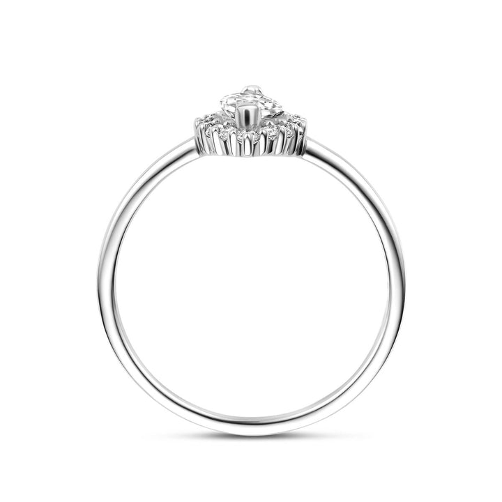 Zilveren damesring met markies zirkonia – 13 mm entourage