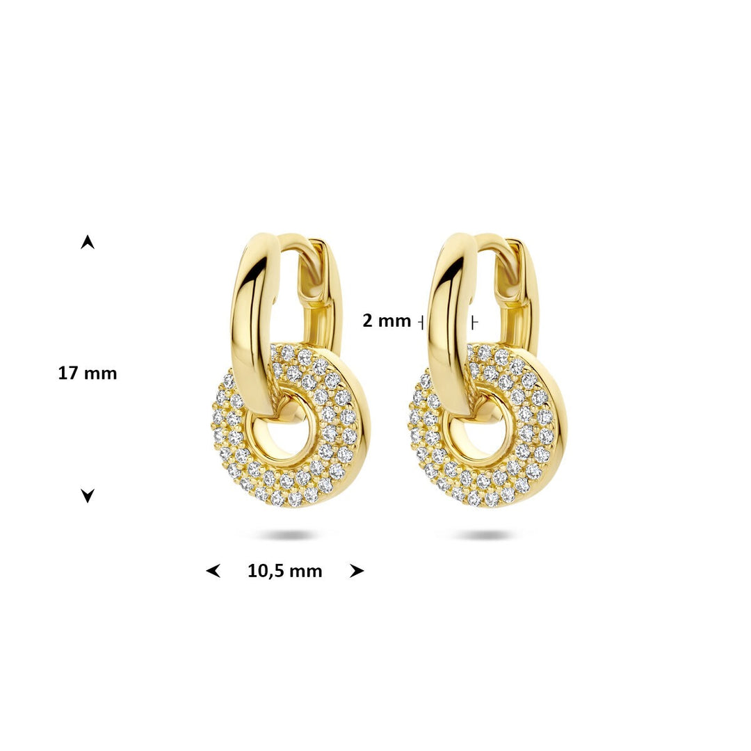 Verguld Zilveren Oorringen met Zirkonia