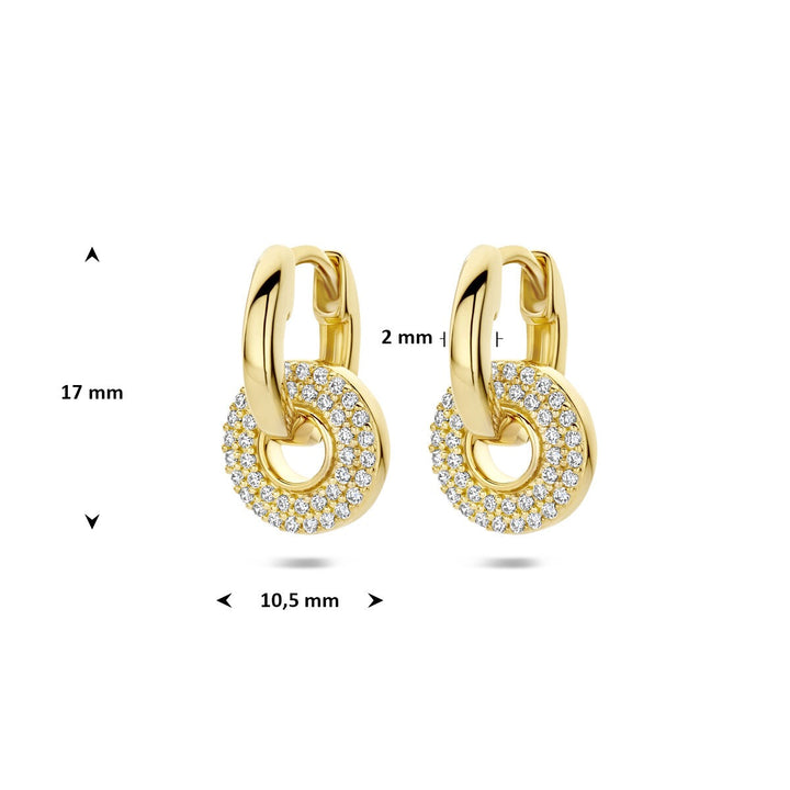 Verguld Zilveren Oorringen met Zirkonia