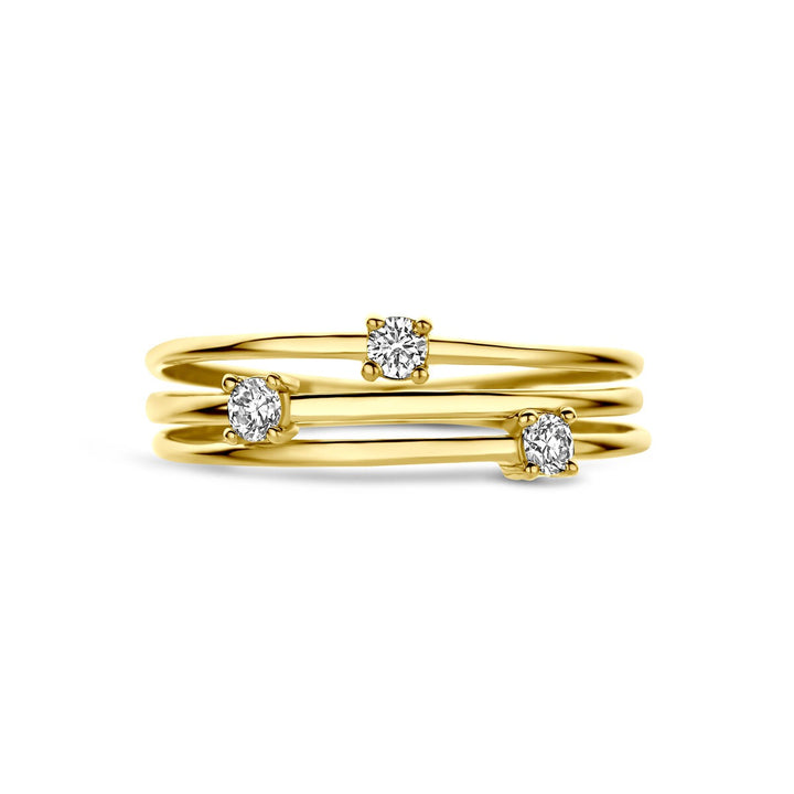 14k geelgouden ring met lab grown diamanten