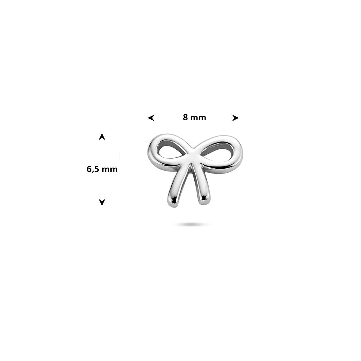 Zilveren flat back piercing strikje – gerhodineerd 925