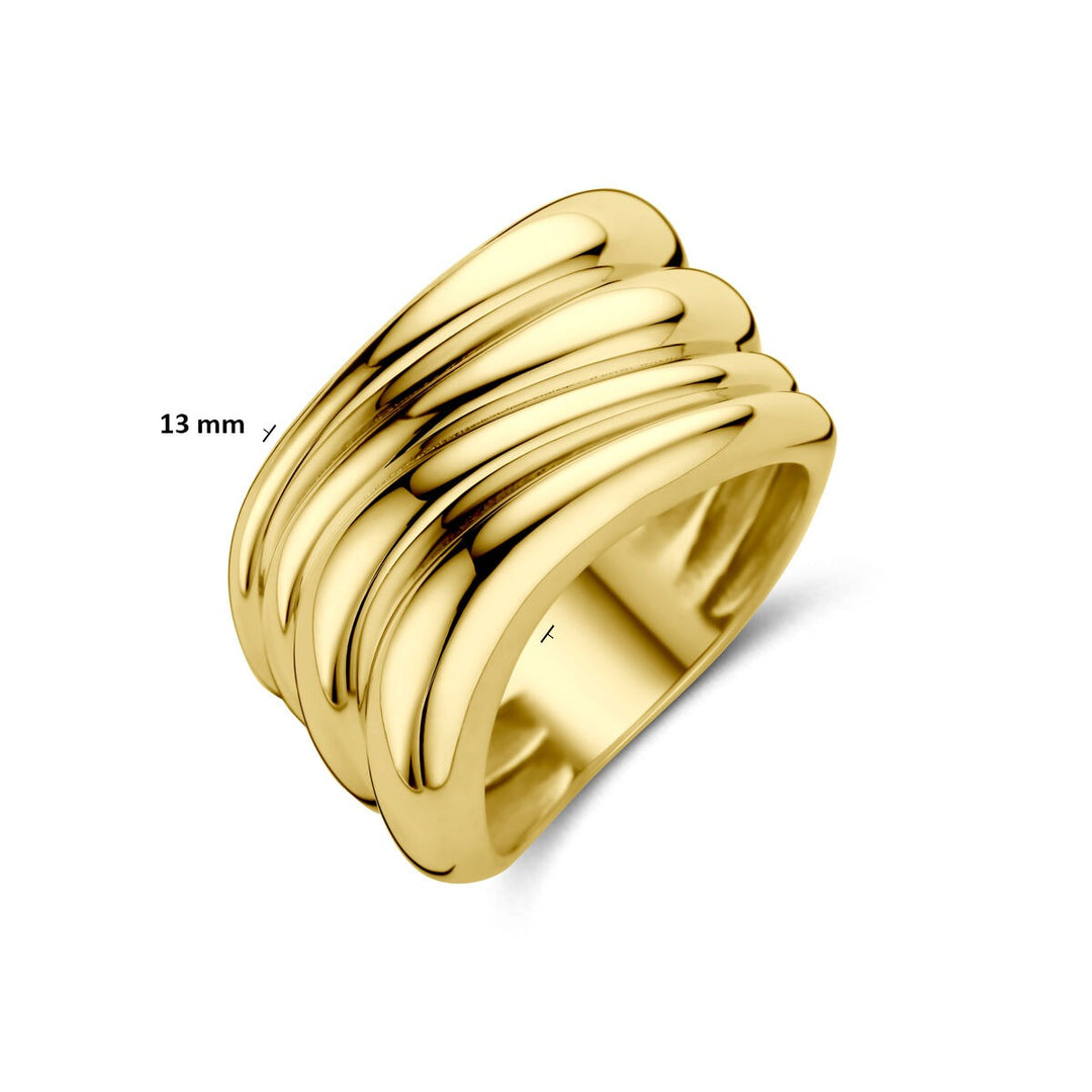 14k geelgouden damesring 13mm breed