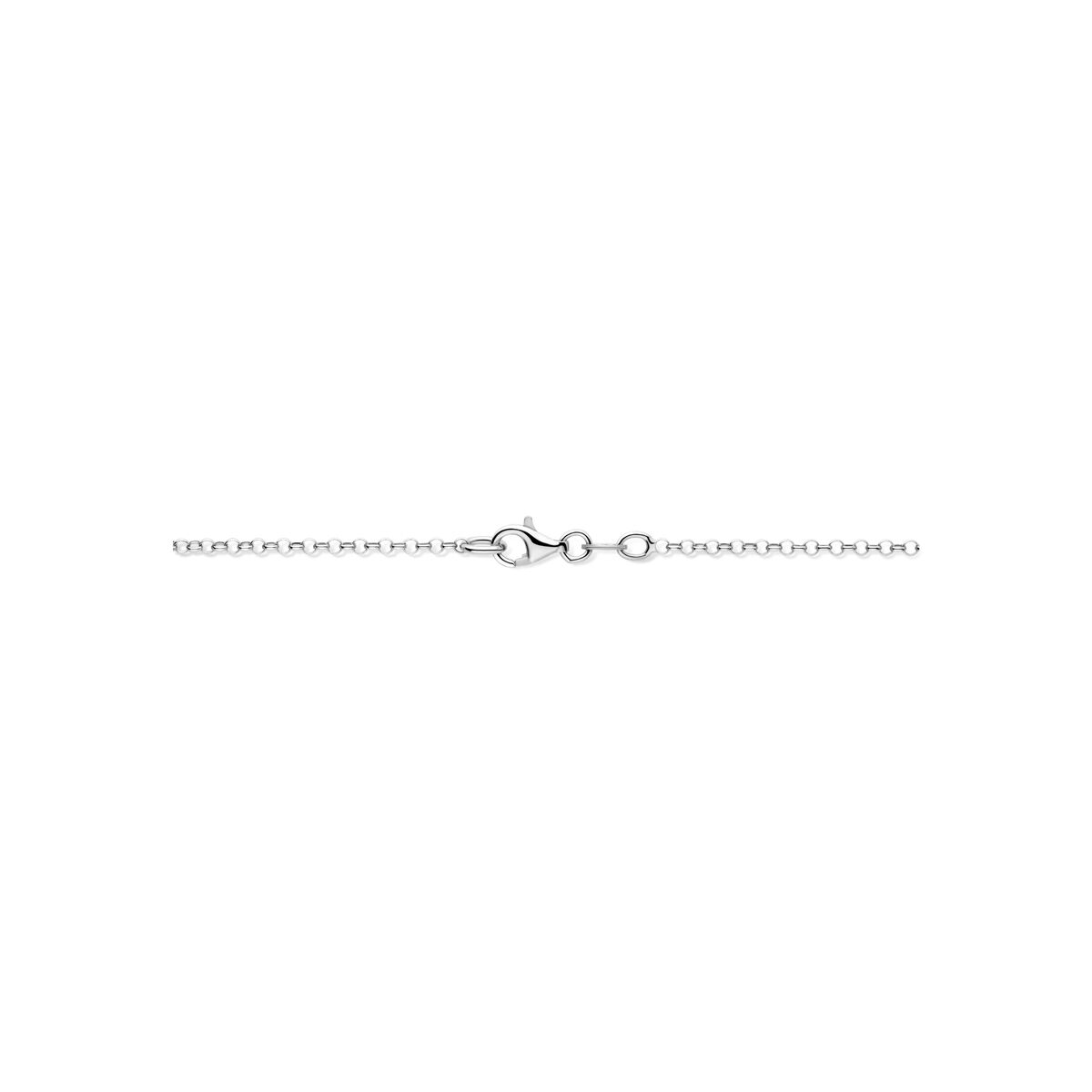 Gerhodineerd 925 zilveren collier met dubbele hartjes