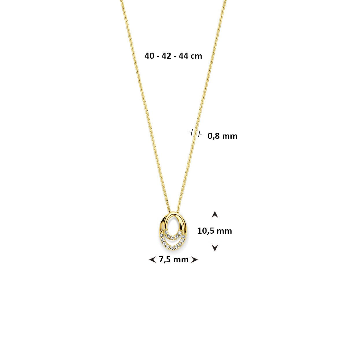 Gouden Collier 14k met Zirkonia – Entourage Zetting