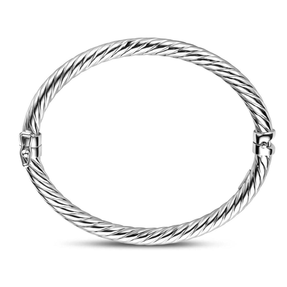 Zilveren Bangle armband dames – gerhodineerd