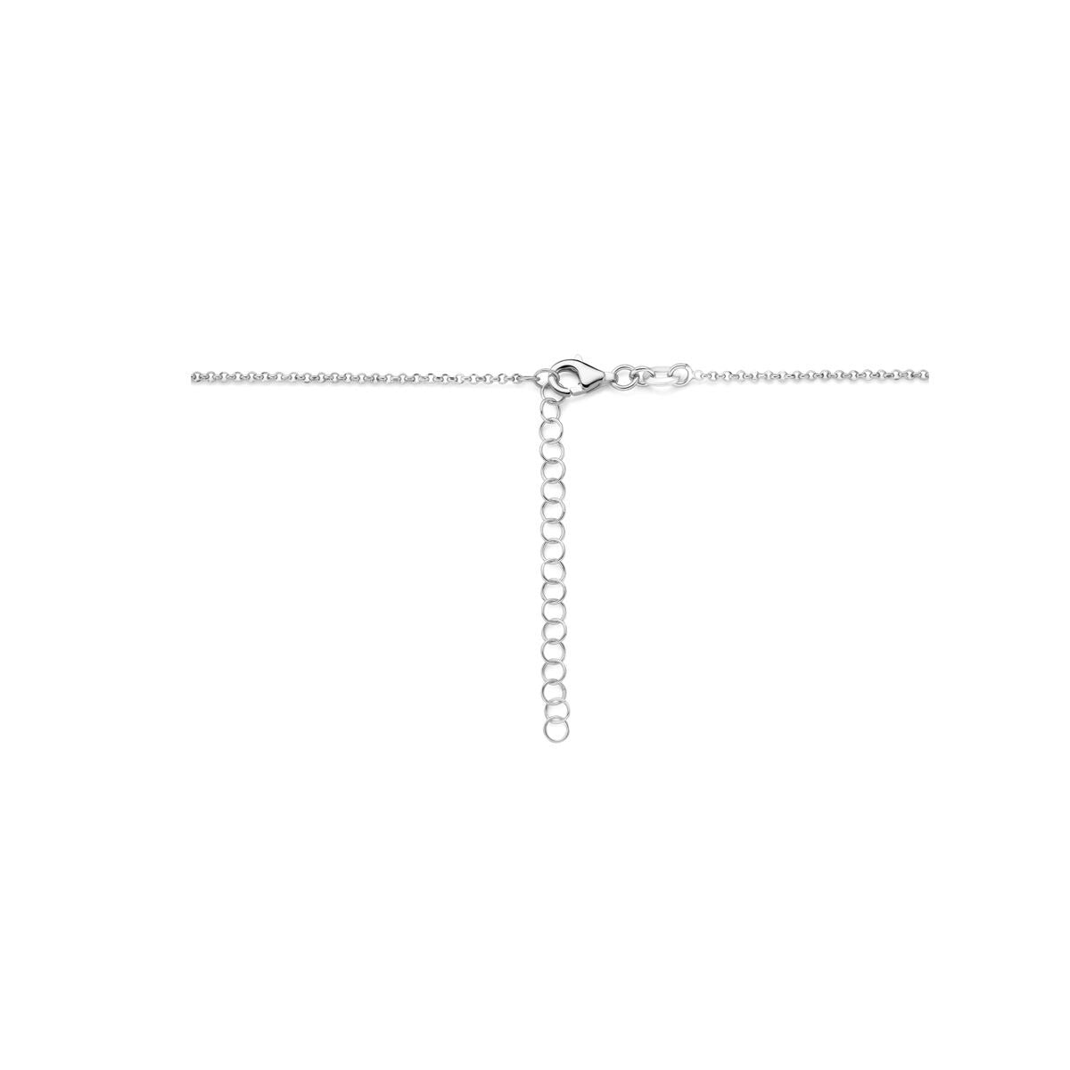 Gerhodineerd zilveren collier met verguld hartje