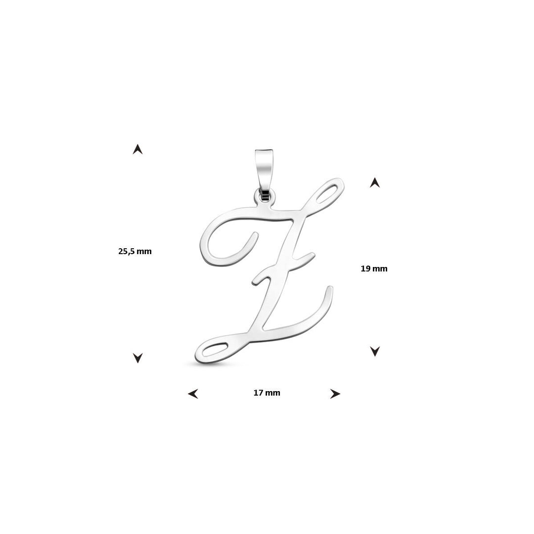 Gerhodineerd zilveren letterhanger
