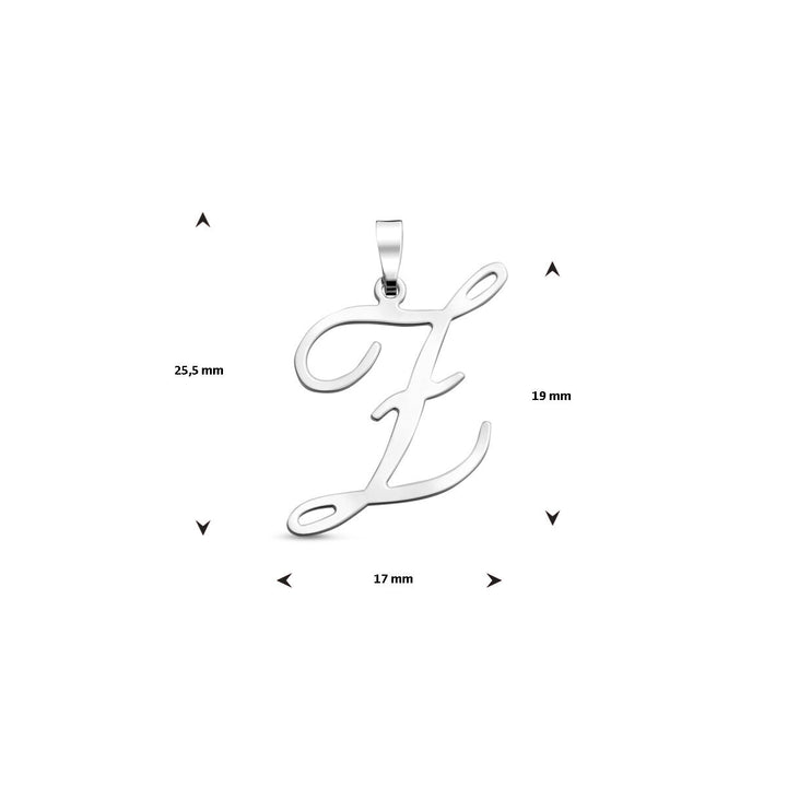 Gerhodineerd zilveren letterhanger