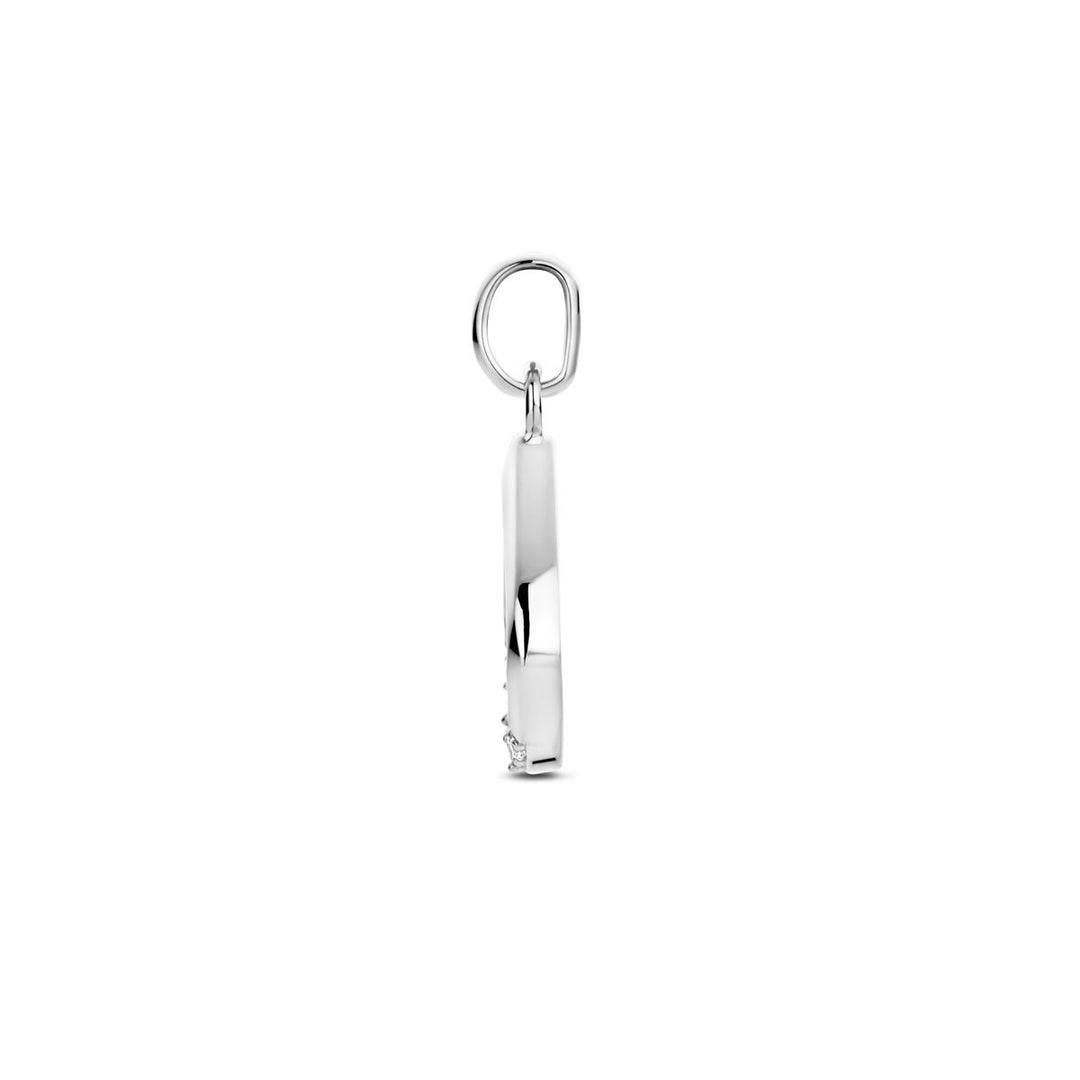 Zilveren hanger met zirkonia – 19 x 11.5 mm
