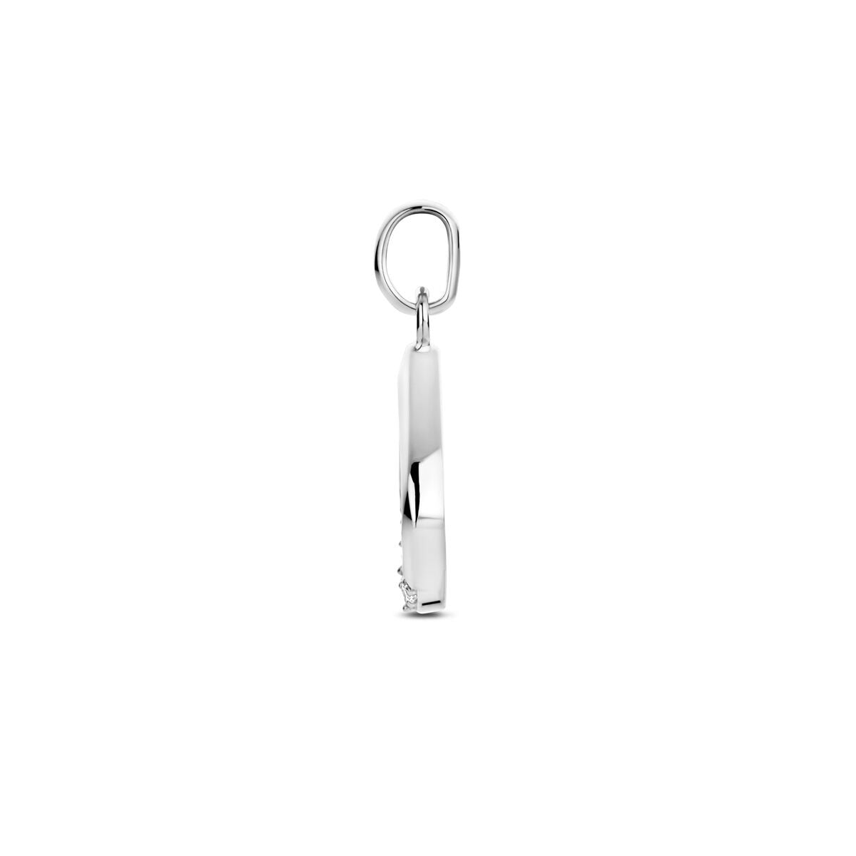 Zilveren hanger met zirkonia – 19 x 11.5 mm