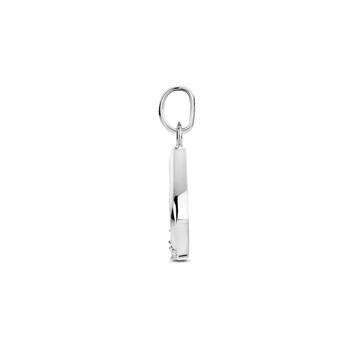 Zilveren hanger met zirkonia – 19 x 11.5 mm