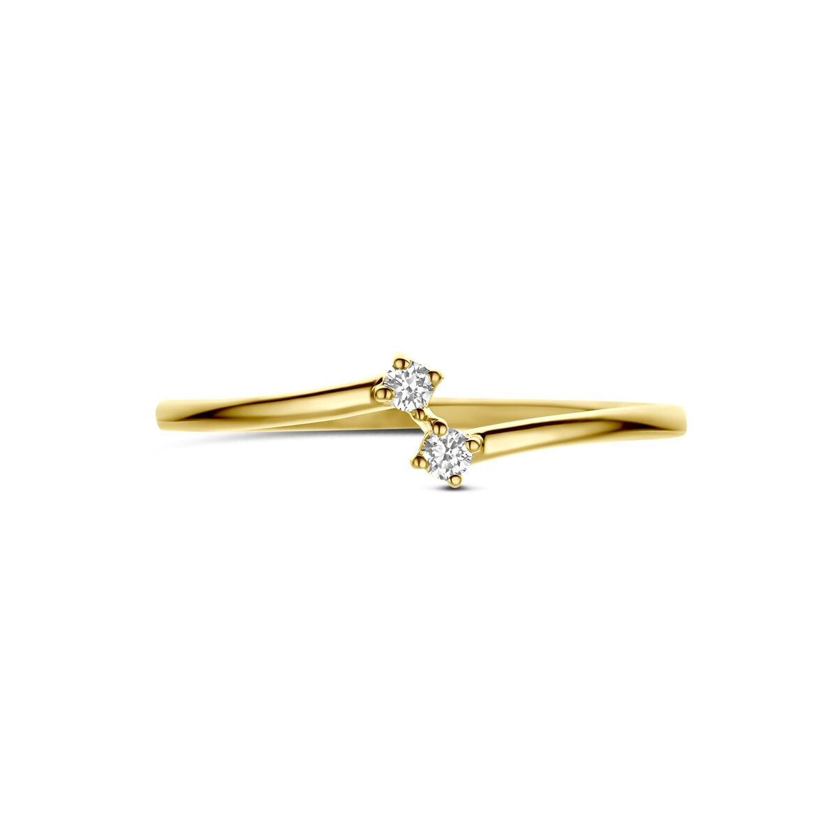 14k Geelgouden Ring met Diamant 0,05 ct