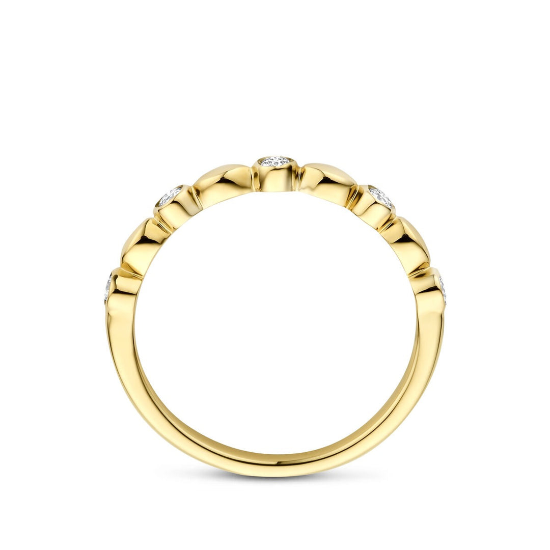 14k Geelgouden Ring met Lab Grown Diamant 0.13 ct