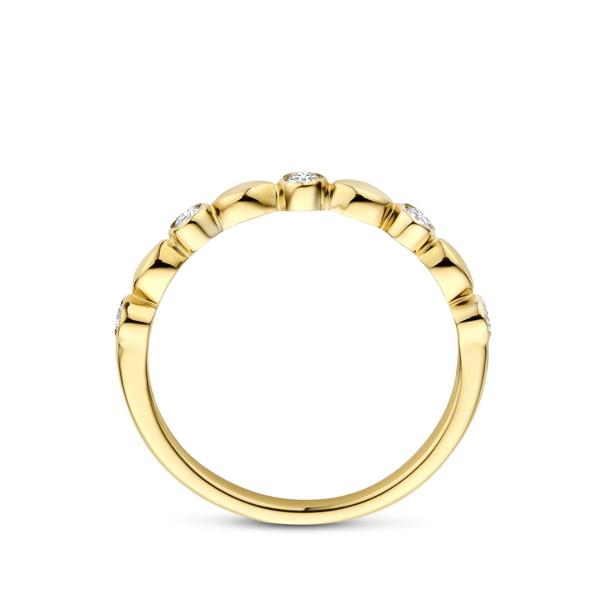 14k Geelgouden Ring met Lab Grown Diamant 0.13 ct