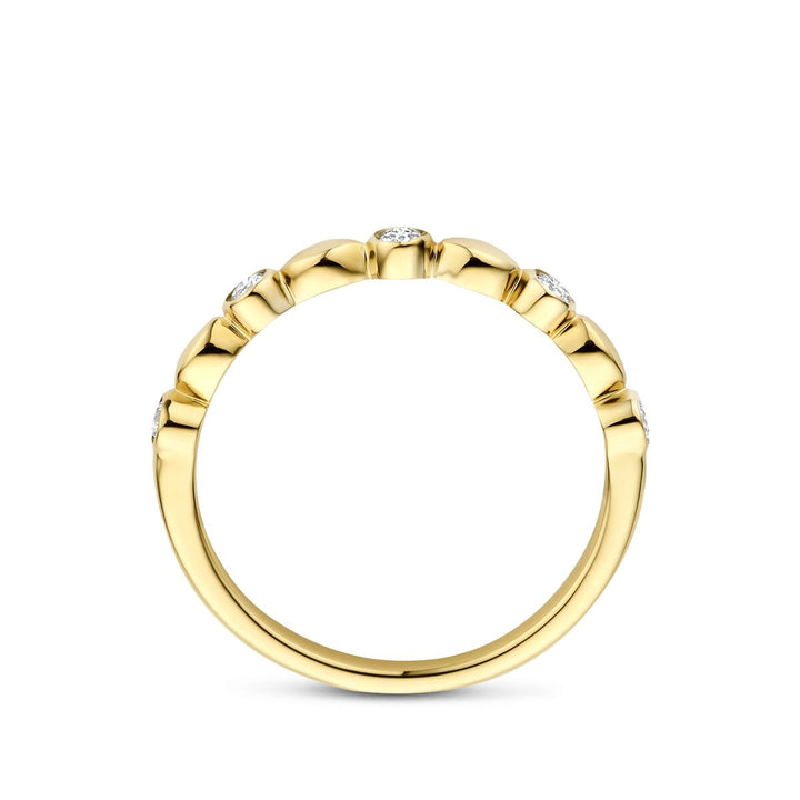 14k Geelgouden Ring met Lab Grown Diamant 0.13 ct