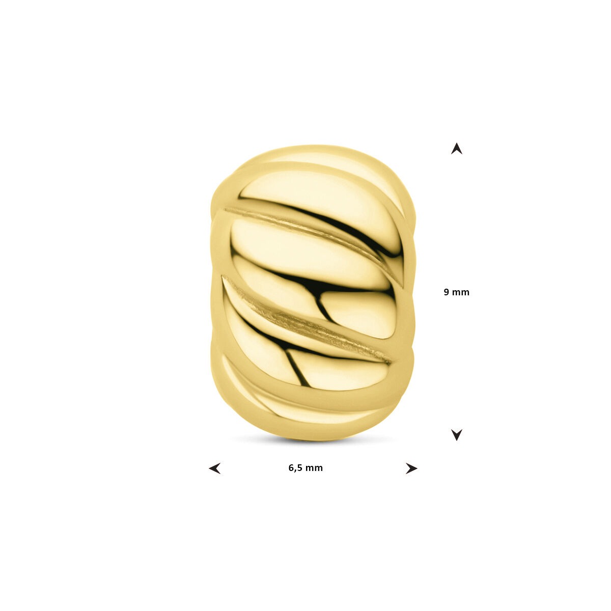 Vergulde zilveren rondel voor armband of ketting 9 mm 3 micron