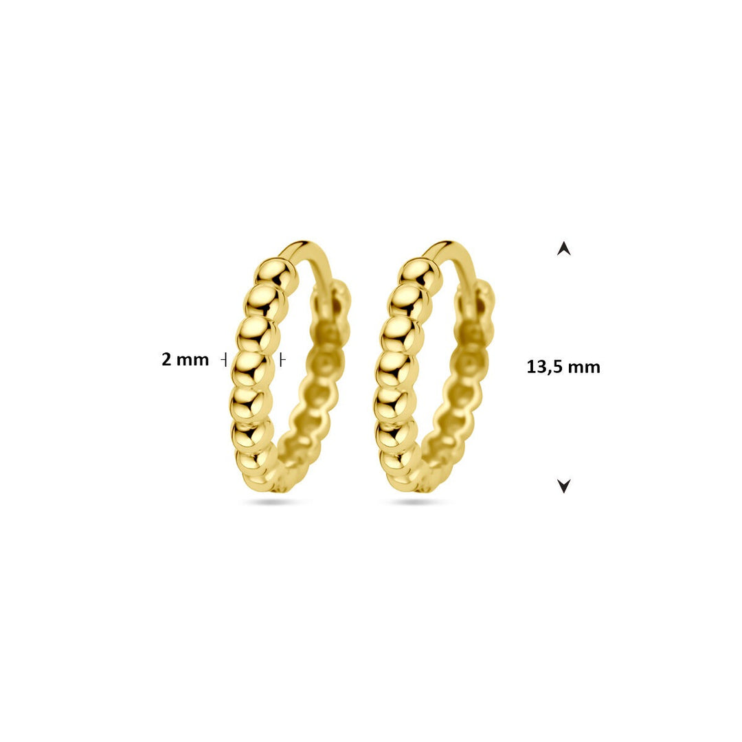 9k Geelgouden Klapoorringen met Bolletjes 13.5 x 2 mm