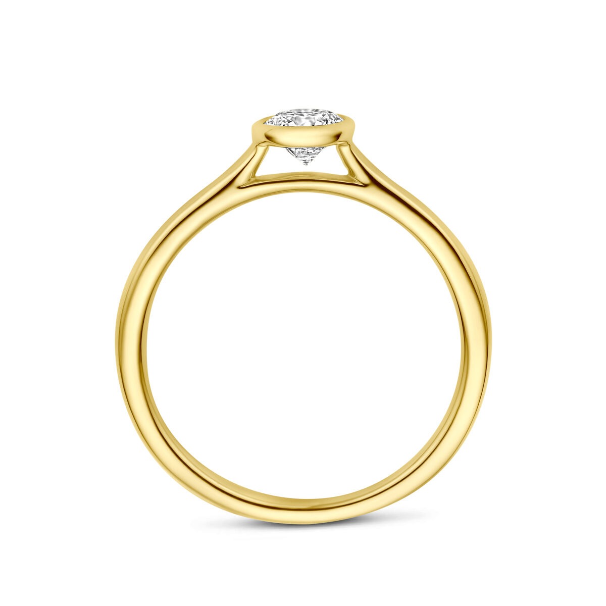 14k Geelgouden Ring met Diamant 0,40 ct Solitaire