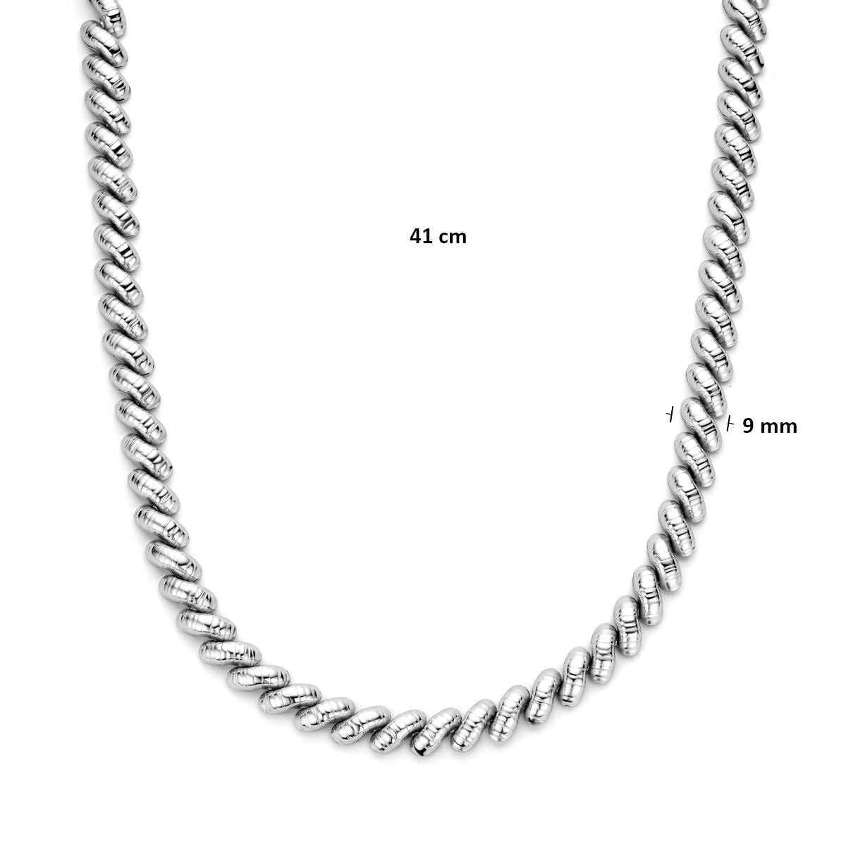Zilveren dames ketting – gerhodineerd 925 zilver met brede schakels