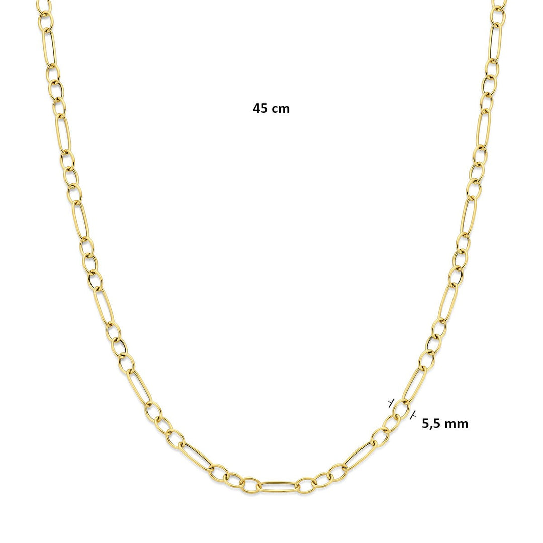 14k Geelgouden Schakel Ketting Anker