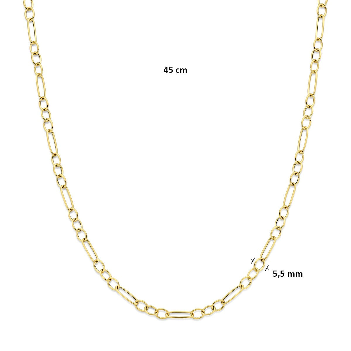 14k Geelgouden Schakel Ketting Anker