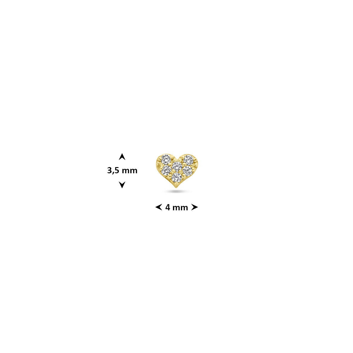 9k Geelgouden flat back piercing liefde
