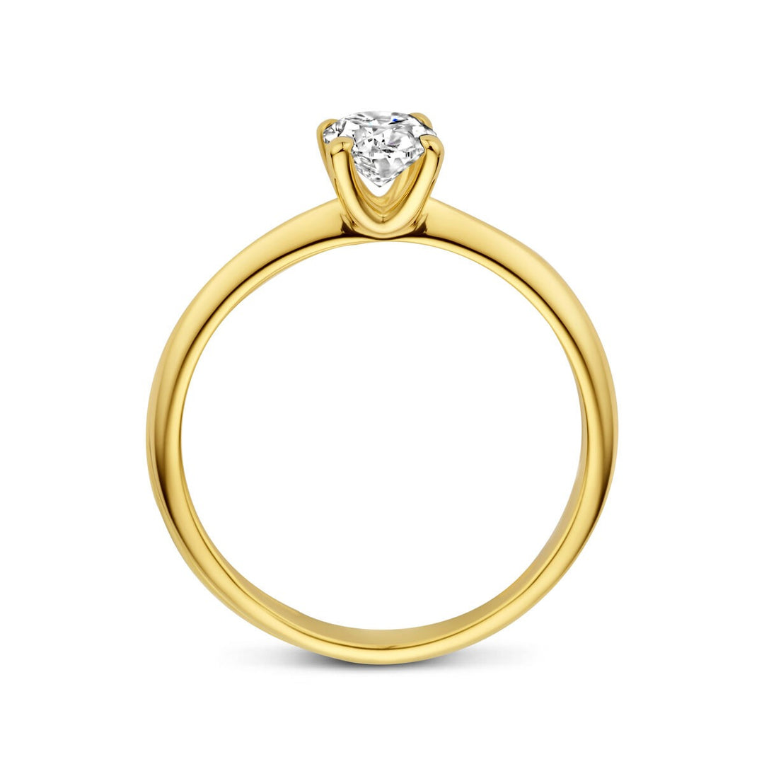 14k Geelgouden ring met lab grown diamant – ovaal geslepen 0.50ct