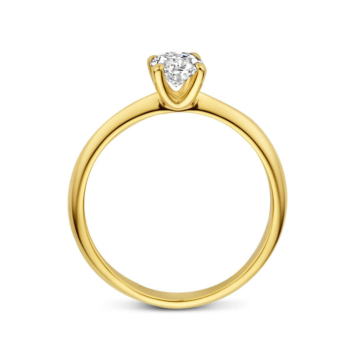 14k Geelgouden ring met lab grown diamant – ovaal geslepen 0.50ct