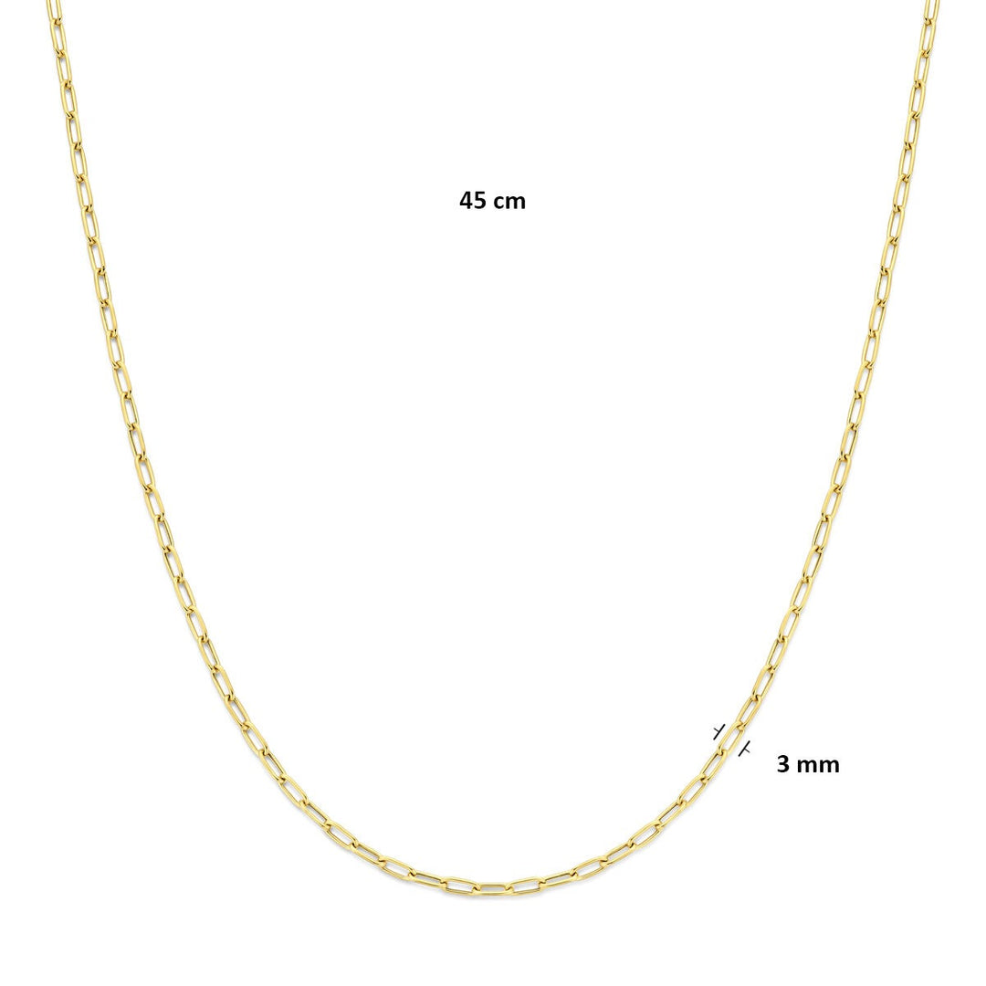 14k Geelgouden Schakel Ketting Anker