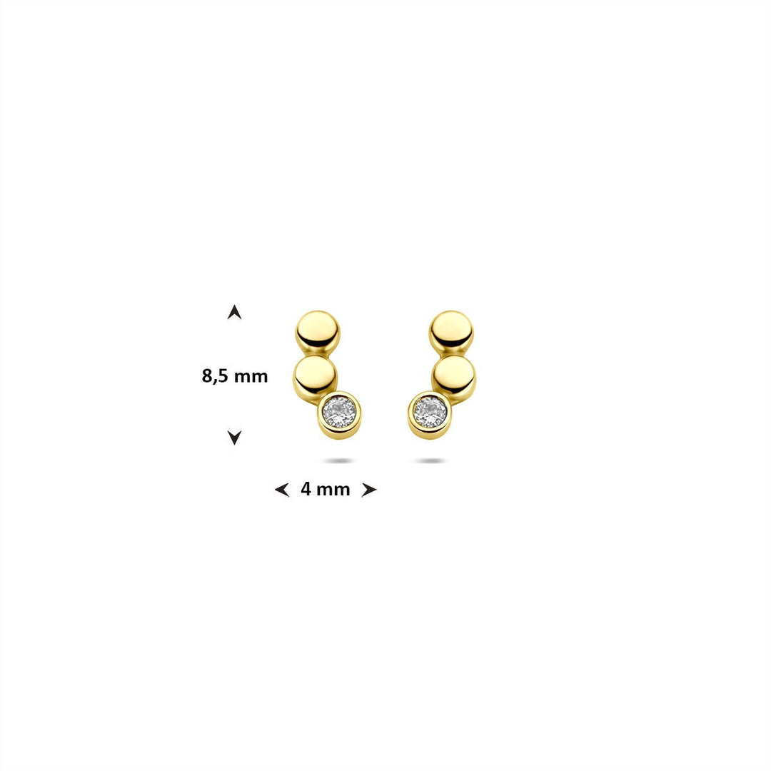 9k geelgouden oorknoppen met zirkonia – 8,5x4mm