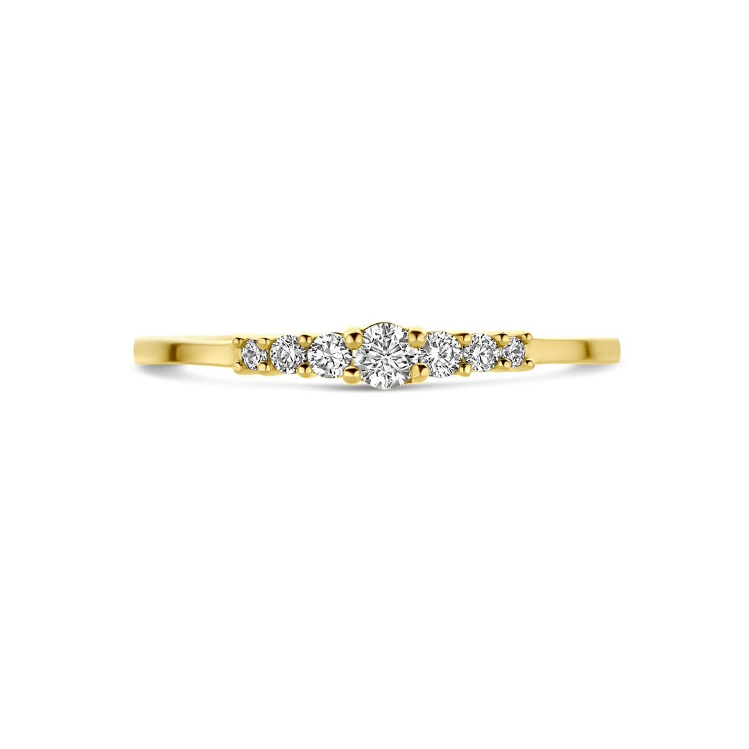 9k Geelgouden ring met zirkonia