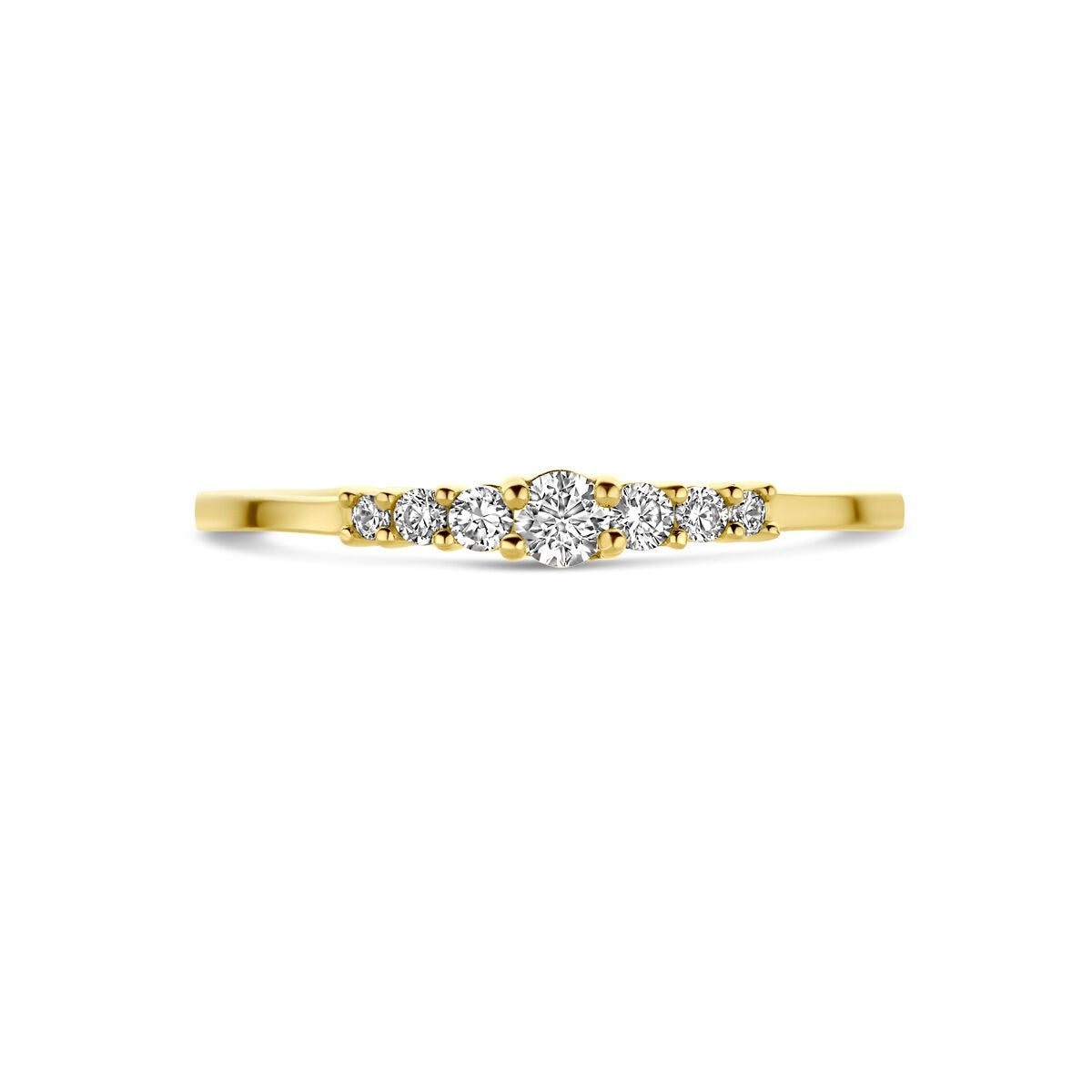 9k Geelgouden ring met zirkonia
