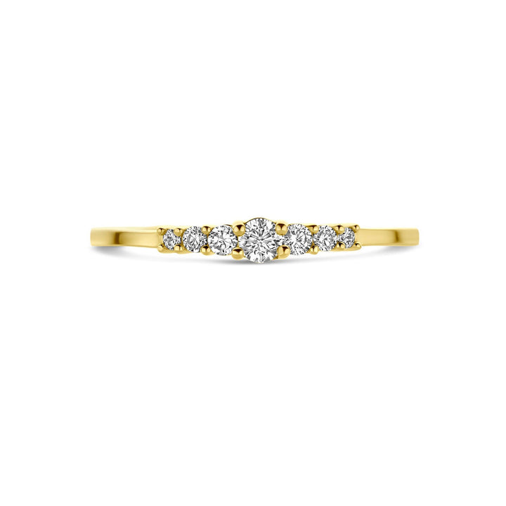 9k Geelgouden ring met zirkonia