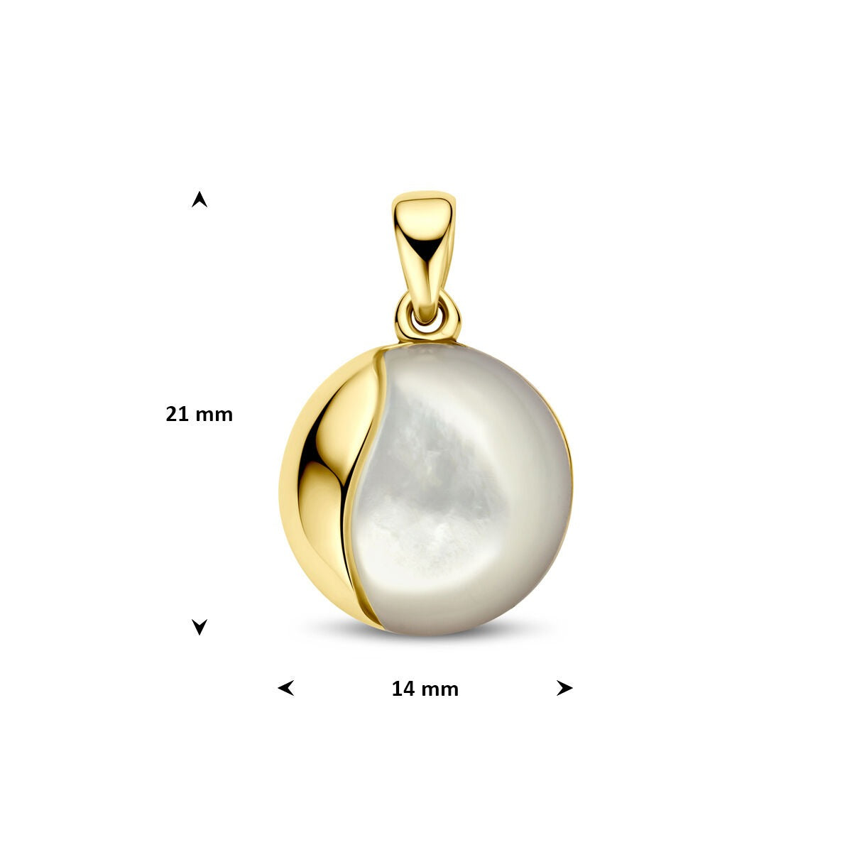 14k Geelgouden hanger met parelmoer 14 mm