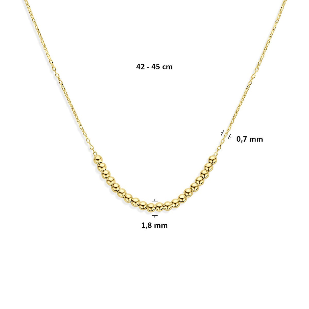 14k Geelgouden collier met bolletjes