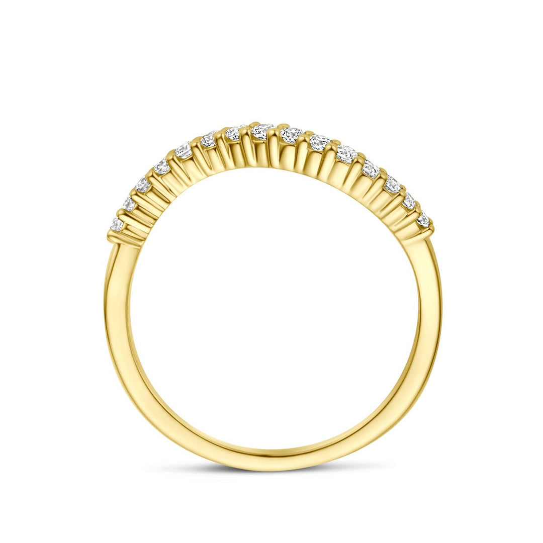 14k Geelgouden Alliance Ring met Diamant 0,21 ct