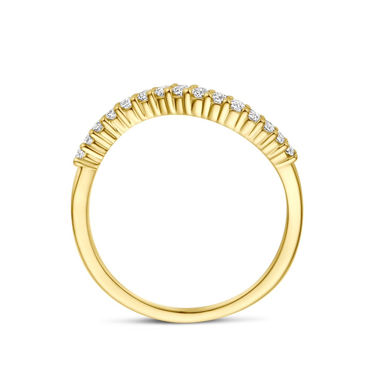 14k Geelgouden Alliance Ring met Diamant 0,21 ct