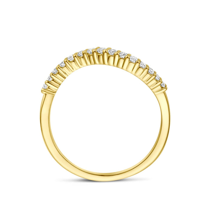 14k Geelgouden Alliance Ring met Diamant 0,21 ct
