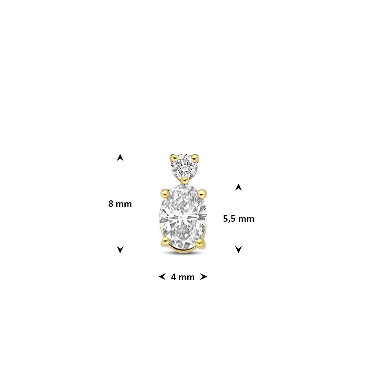 14k Geelgouden hanger met lab grown diamant