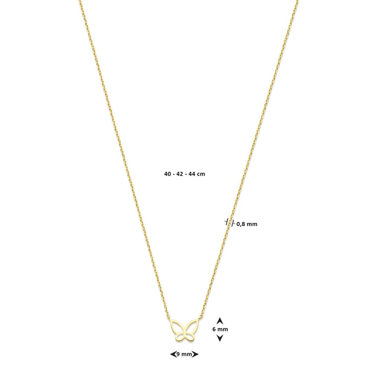 14k Geelgouden Collier met Vlinder – Elegant en Speels